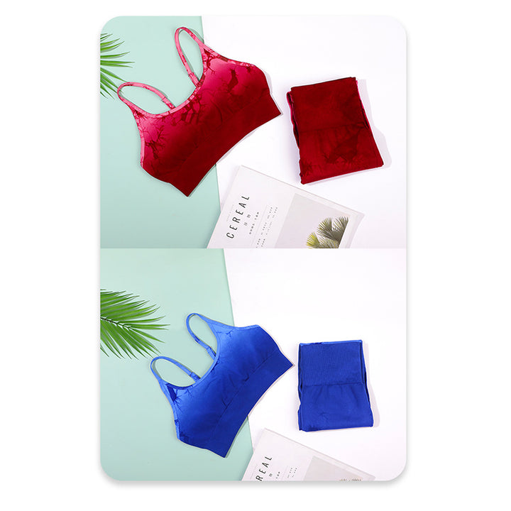 Buddha Stones 2 piezas simple Tie Dye Print Crop Tank Top cintura alta pantalones deportes gimnasio trajes mujeres yoga conjuntos