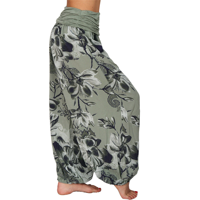 Pantalones de yoga para mujer con diseño de hojas de flores y piedras de Buddha Stones - image 32