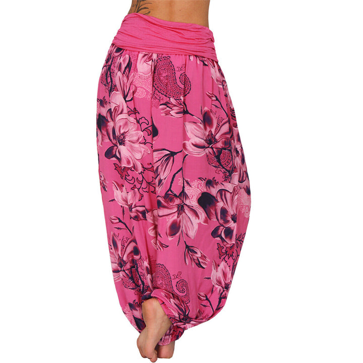 Pantalones de yoga para mujer con diseño de hojas de flores y piedras de Buddha Stones - image 2