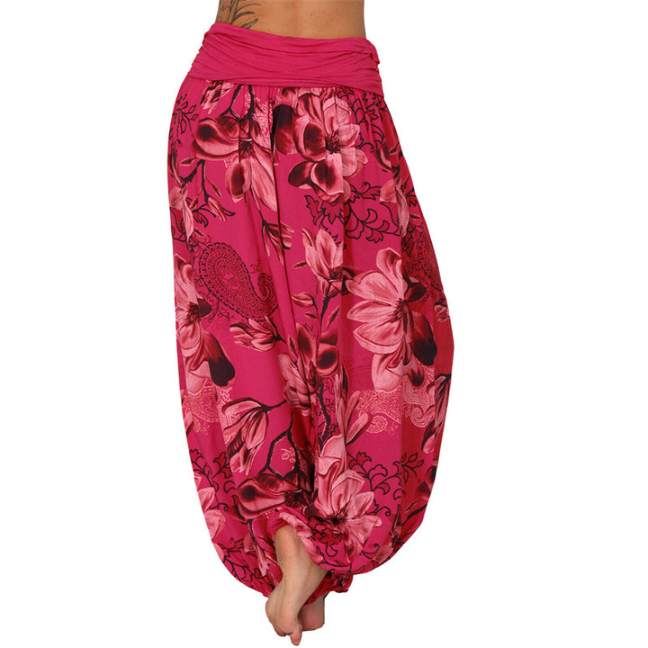 Pantalones de yoga para mujer con diseño de hojas de flores y piedras de Buddha Stones - image 39