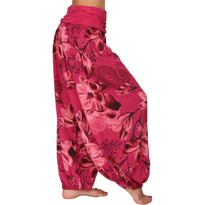 Pantalones de yoga para mujer con diseño de hojas de flores y piedras de Buddha Stones - image 38
