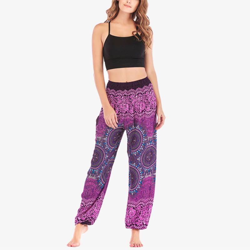 Buddha Stones Boho Pantalones Harem Sueltos Pantalones de Yoga para Mujer - image 3