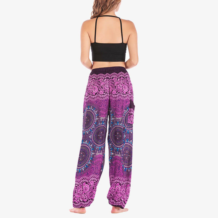 Buddha Stones Boho Pantalones Harem Sueltos Pantalones de Yoga para Mujer - image 9