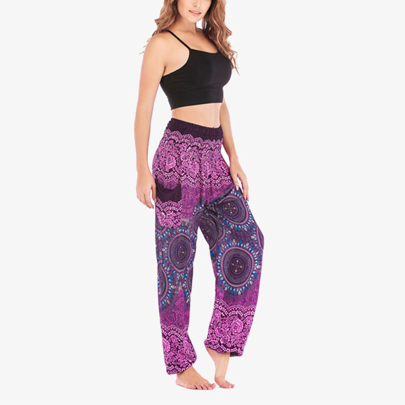 Buddha Stones Boho Pantalones Harem Sueltos Pantalones de Yoga para Mujer - image 8