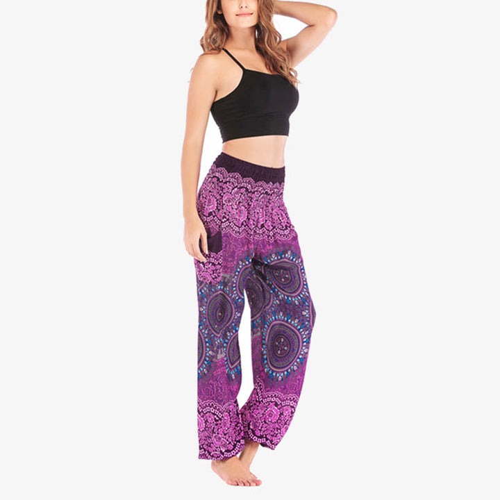 Buddha Stones Boho Pantalones Harem Sueltos Pantalones de Yoga para Mujer - image 4