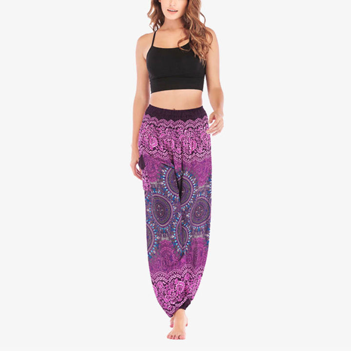 Buddha Stones Boho Pantalones Harem Sueltos Pantalones de Yoga para Mujer - image 2