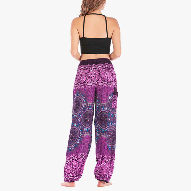 Buddha Stones Boho Pantalones Harem Sueltos Pantalones de Yoga para Mujer - image 10