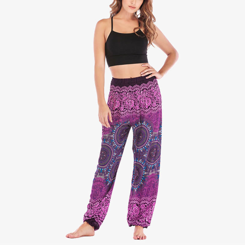 Buddha Stones Boho Pantalones Harem Sueltos Pantalones de Yoga para Mujer - image 8