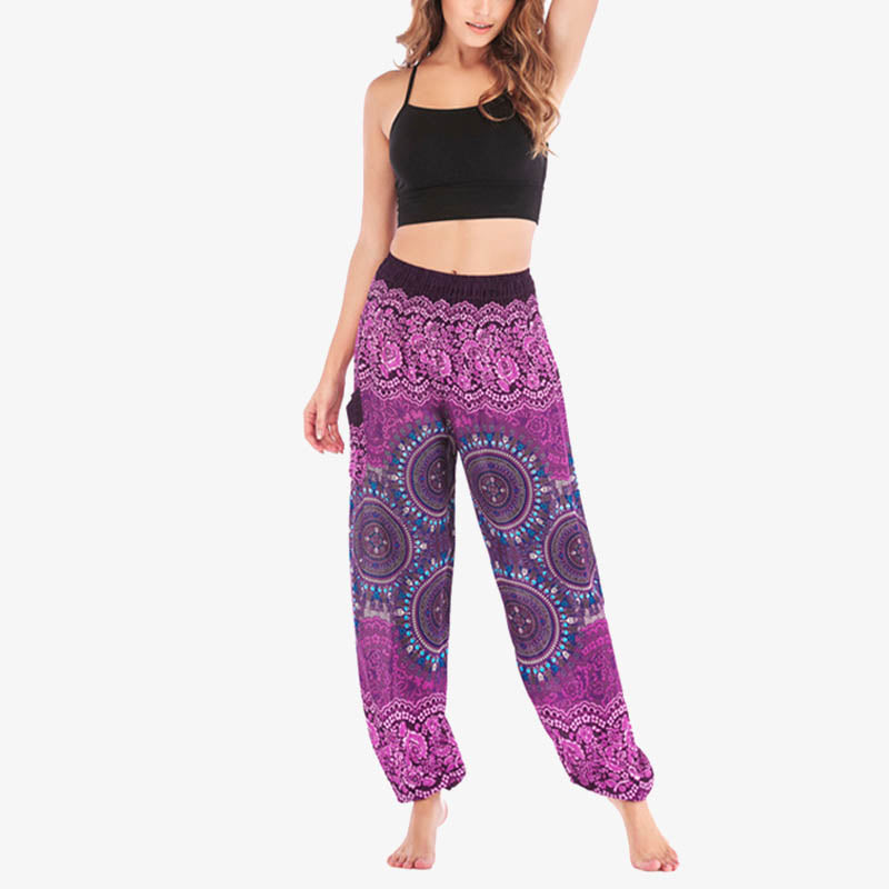 Buddha Stones Boho Pantalones Harem Sueltos Pantalones de Yoga para Mujer - image 7