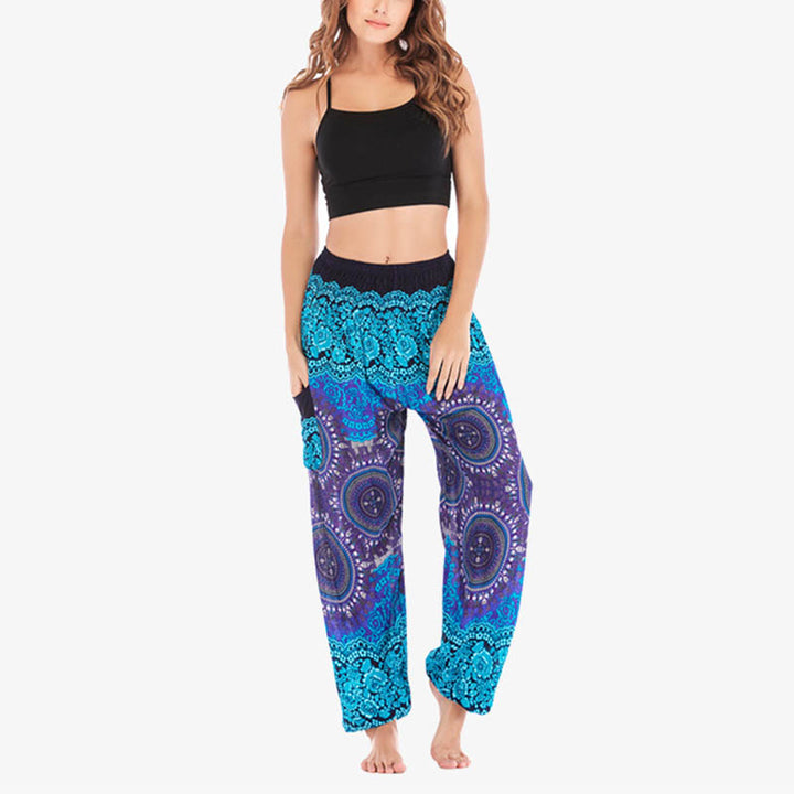 Buddha Stones Boho Pantalones Harem Sueltos Pantalones de Yoga para Mujer - image 16