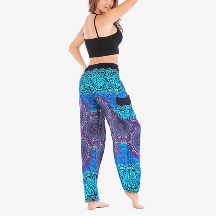 Buddha Stones Boho Pantalones Harem Sueltos Pantalones de Yoga para Mujer - image 20