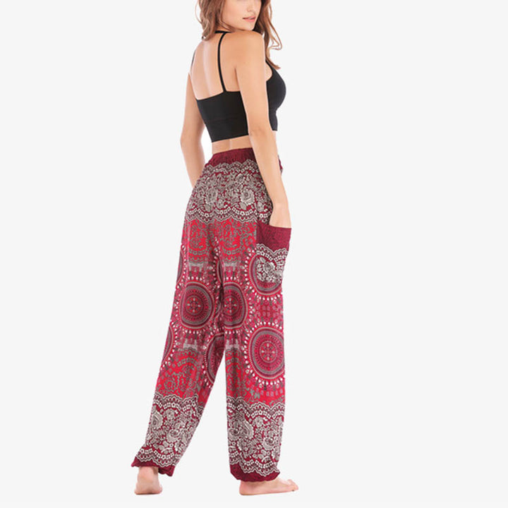 Buddha Stones Boho Pantalones Harem Sueltos Pantalones de Yoga para Mujer - image 32