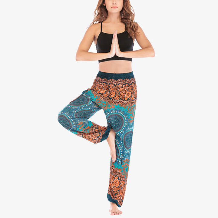Buddha Stones Boho Pantalones Harem Sueltos Pantalones de Yoga para Mujer - image 35