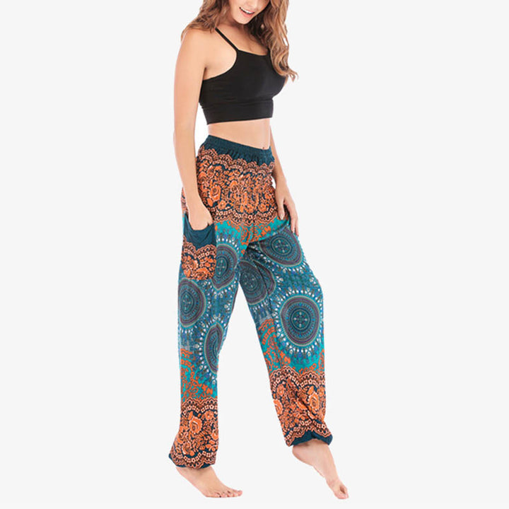Buddha Stones Boho Pantalones Harem Sueltos Pantalones de Yoga para Mujer - image 40