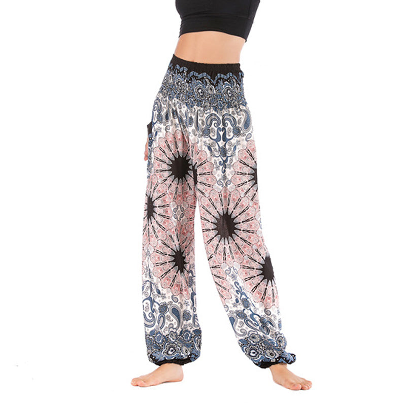 Pantalones de yoga para mujer con estampado geométrico de mandala y piedras de Buddha Stones - Beige - US2-8/10，UK/AU6-12/14，EU34-40/42 (F) - image 1