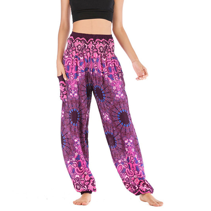Pantalones de yoga para mujer con estampado geométrico de mandala y piedras de Buddha Stones - Púrpura - US2-8/10，UK/AU6-12/14，EU34-40/42 (F) - image 38