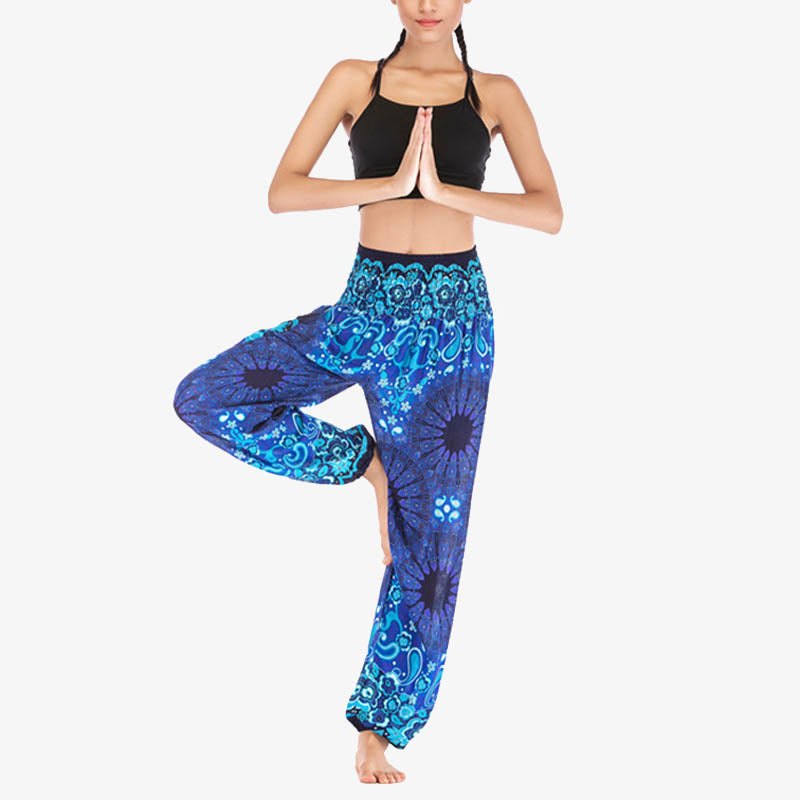 Pantalones de yoga para mujer con estampado geométrico de mandala y piedras de Buddha Stones - image 10