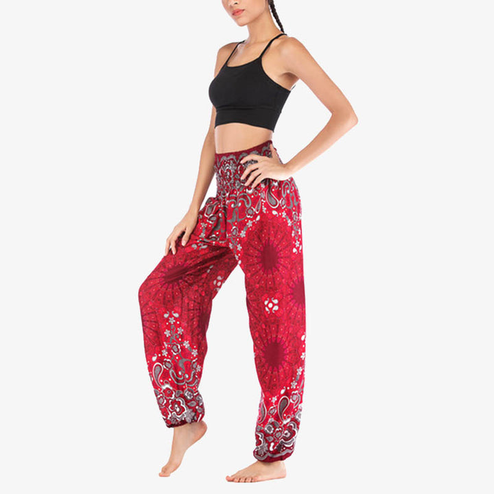 Pantalones de yoga para mujer con estampado geométrico de mandala y piedras de Buddha Stones - image 25