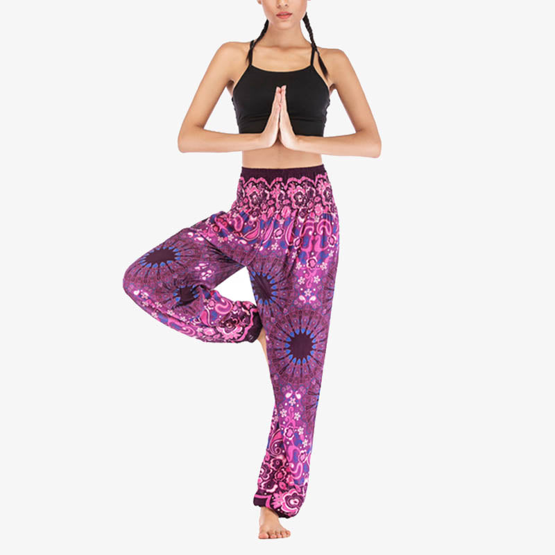 Pantalones de yoga para mujer con estampado geométrico de mandala y piedras de Buddha Stones - image 40