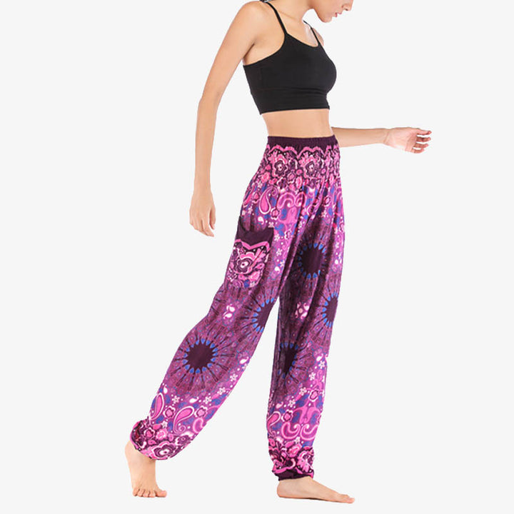 Pantalones de yoga para mujer con estampado geométrico de mandala y piedras de Buddha Stones - image 45