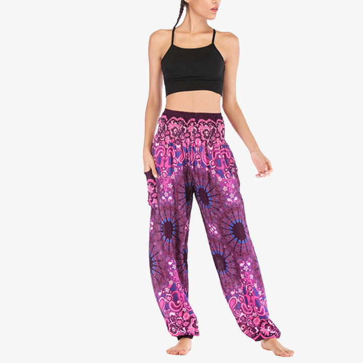 Pantalones de yoga para mujer con estampado geométrico de mandala y piedras de Buddha Stones - image 44