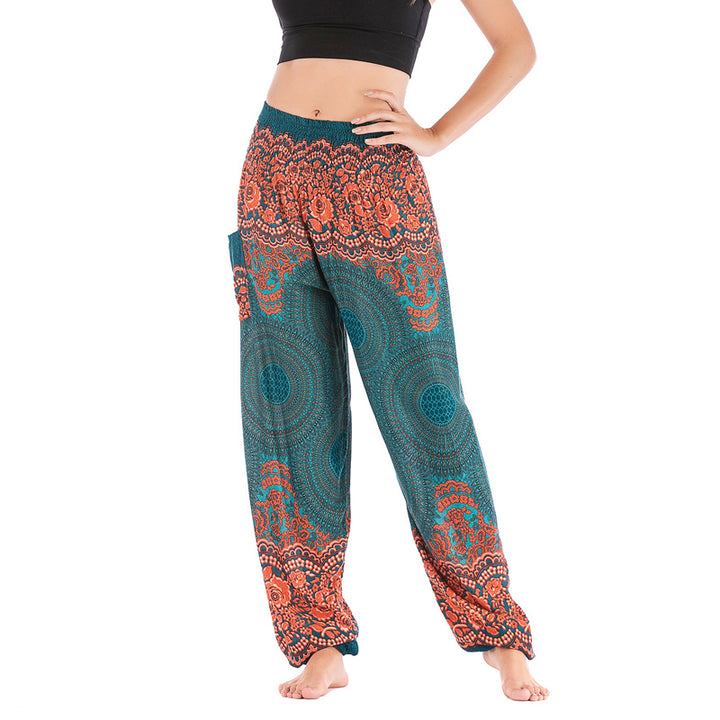 Pantalones de yoga para mujer con estampado geométrico redondo de Buddha Stones, sueltos, informales, de cintura alta - Verde : US2-8/10，UK/AU6-12/14，EU34-40/42 (F) - image 20