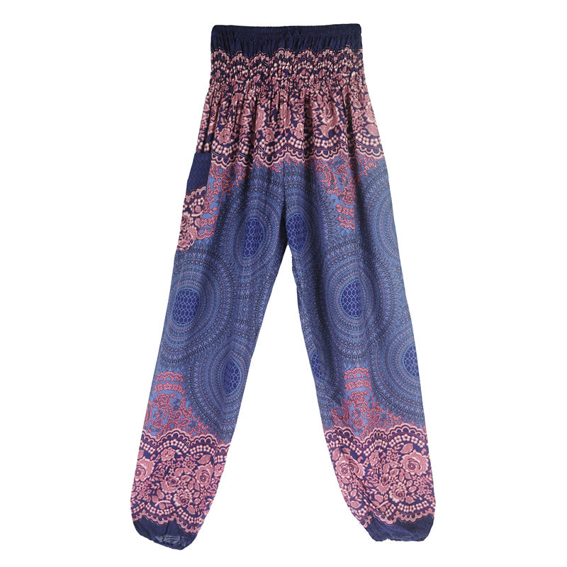 Pantalones de yoga para mujer con estampado geométrico redondo de Buddha Stones, sueltos, informales, de cintura alta - image 34