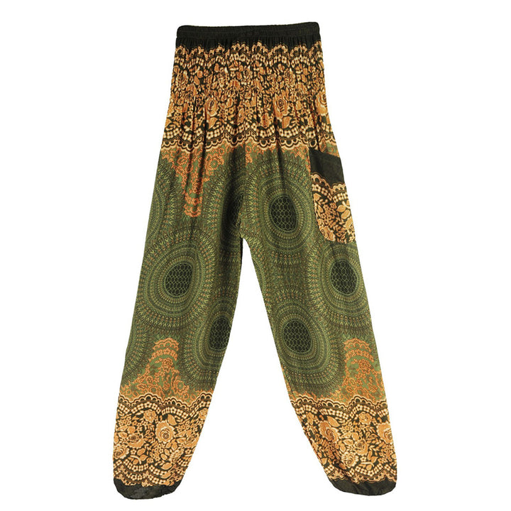 Pantalones de yoga para mujer con estampado geométrico redondo de Buddha Stones, sueltos, informales, de cintura alta - image 43