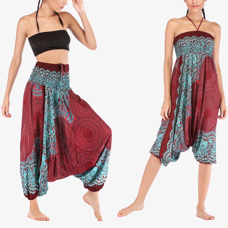 Buddha Stones , mono, pantalones de Yoga de cintura alta - Rojo Verde - US2-12, UK/AU6-16, EU34-44 (F) - image 0