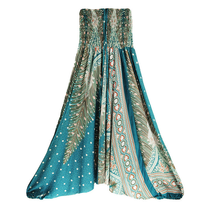 Mono de yoga para mujer con estampado geométrico de plumas y dos estilos de Buddha Stones - Pavo real verde cian - US2-12, UK/AU6-16, EU34-44 (F) - image 27