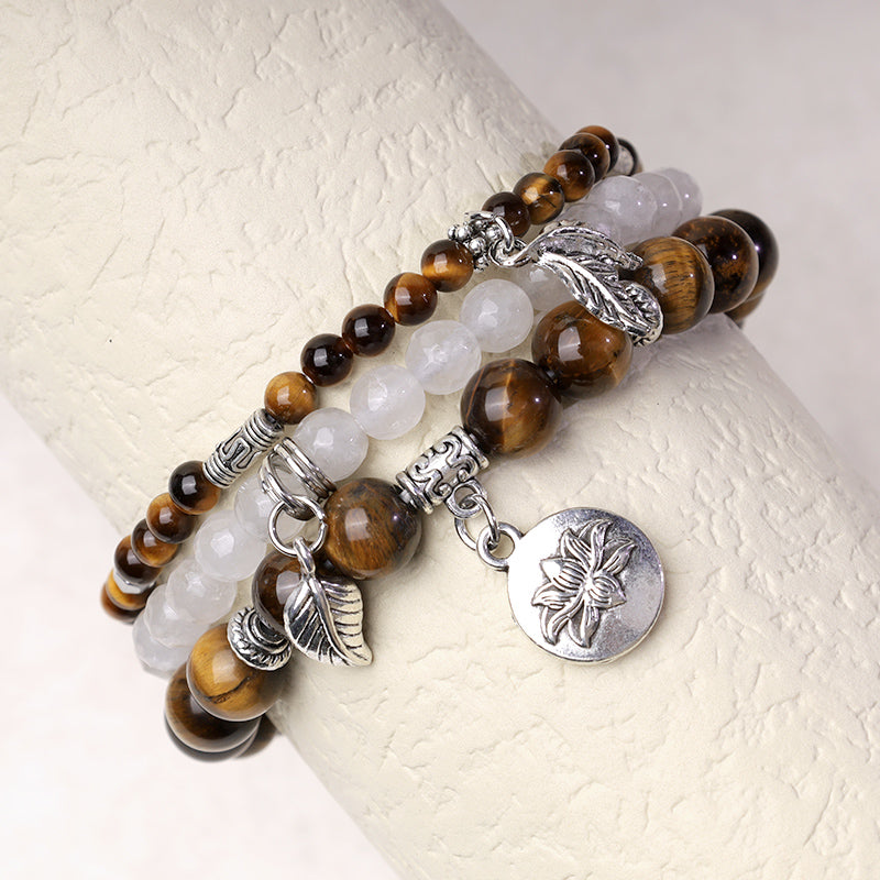 Pulsera de loto de energía curativa con cuentas de cristal de cuarzo natural, 3 uds., Buddha Stones - image 28