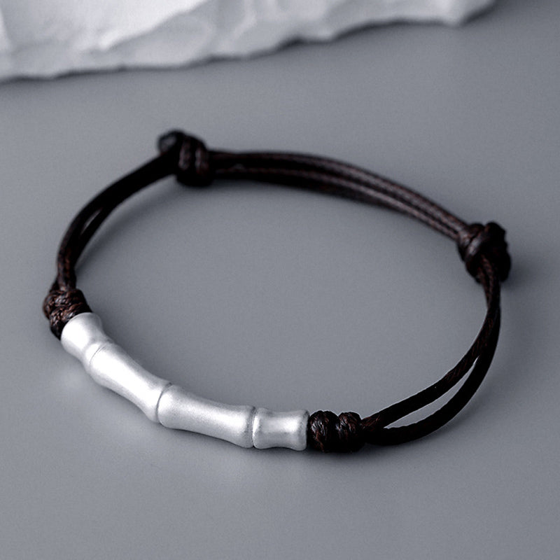 Pulsera trenzada de cuerda de la suerte con patrón de hueso de plata de ley 999 con Buddha Stones - image 5