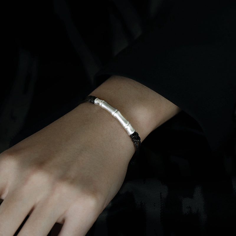 Pulsera trenzada de cuerda de la suerte con patrón de hueso de plata de ley 999 con Buddha Stones - image 9