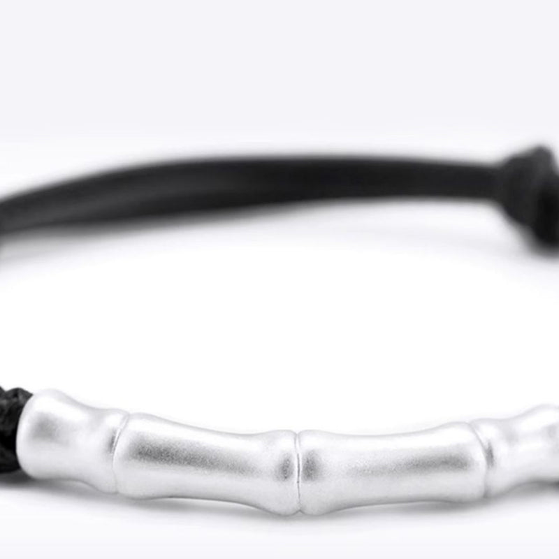 Pulsera trenzada de cuerda de la suerte con patrón de hueso de plata de ley 999 con Buddha Stones - image 10