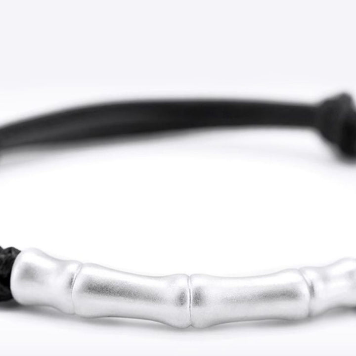 Pulsera trenzada de cuerda de la suerte con patrón de hueso de plata de ley 999 con Buddha Stones - image 10