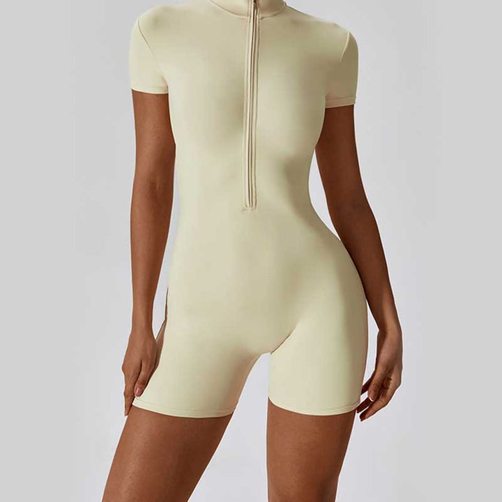 Mono de manga corta con cremallera elástica alta con Buddha Stones , mono deportivo para mujer, Yoga y Fitness - image 32