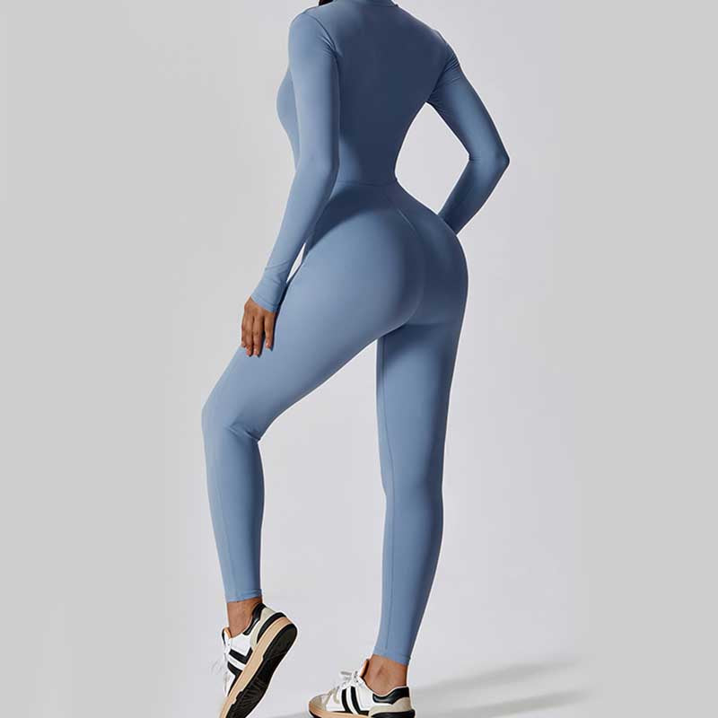 Buddha Stones Mujer Cremallera Manga Larga Shapewear Mono Deportes Fitness Yoga Body - image 21