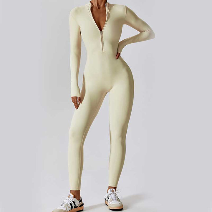 Buddha Stones Mujer Cremallera Manga Larga Shapewear Mono Deportes Fitness Yoga Body - image 30