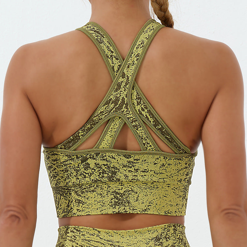 Buddha Stones Sin Costuras Fitness Crop Tank Top Cintura Alta Polainas Pantalones Deportes Gimnasio Yoga Trajes - Depósito de cultivo - Verde claro - US6, UK/AU10, EU38 (L)  - image 11