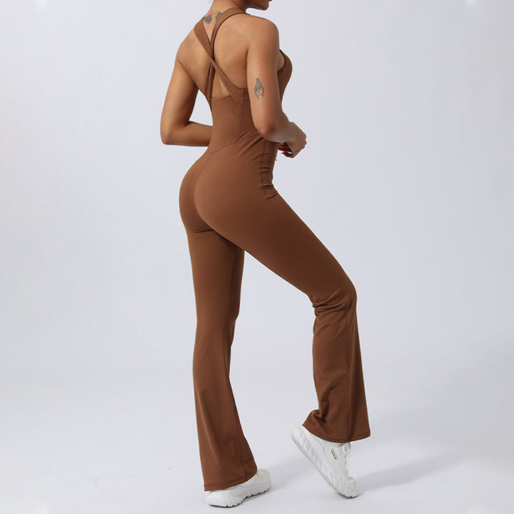 Buddha Stones Mujeres Entrenamiento Entrecruzado Sin Mangas Flare Mono Deportes Fitness Yoga Body - image 4