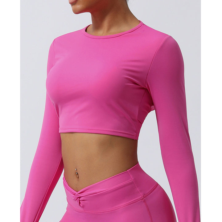 Buddha Stones Mujeres Entrenamiento Manga Larga Entrecruzada Sin Espalda Top Tee Leggings Deportes Fitness Yoga Traje - image 20