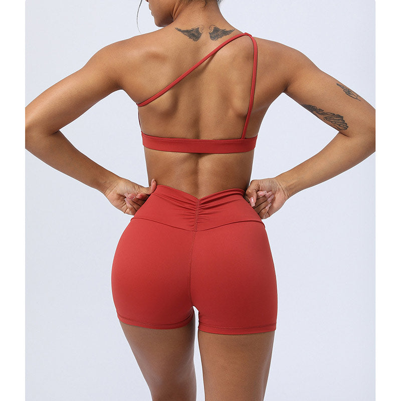 Buddha Stones 2 piezas sin espalda diseño asimétrico top sujetador pantalones cortos polainas pantalones fitness yoga conjunto - image 10