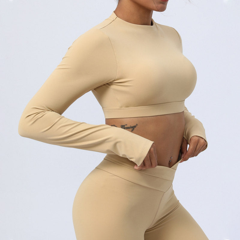 Buddha Stones - Conjunto de 2 piezas de manga larga sin espalda, sujetador, polainas, pantalones, fitness, yoga - image 14