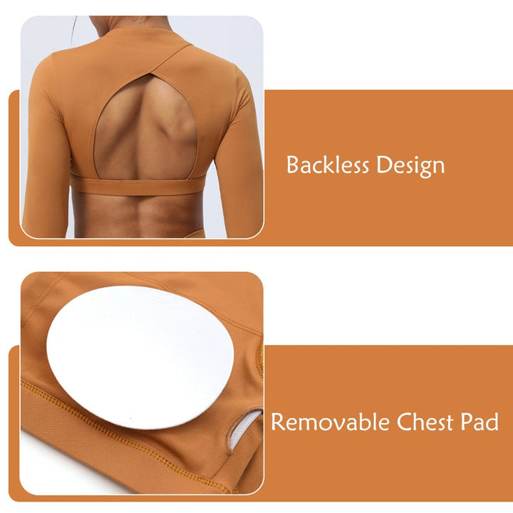 Buddha Stones - Conjunto de 2 piezas de manga larga sin espalda, sujetador, polainas, pantalones, fitness, yoga - image 7