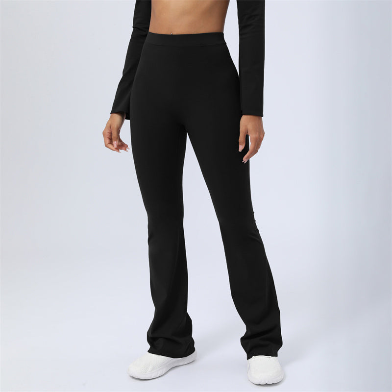 Buddha Stones de manga larga sin espalda correa superior sujetador pantalones acampanados fitness yoga traje - Negro - Pantalones - US8-10, UK/AU12-14, EU40-42 (XL)  - image 43