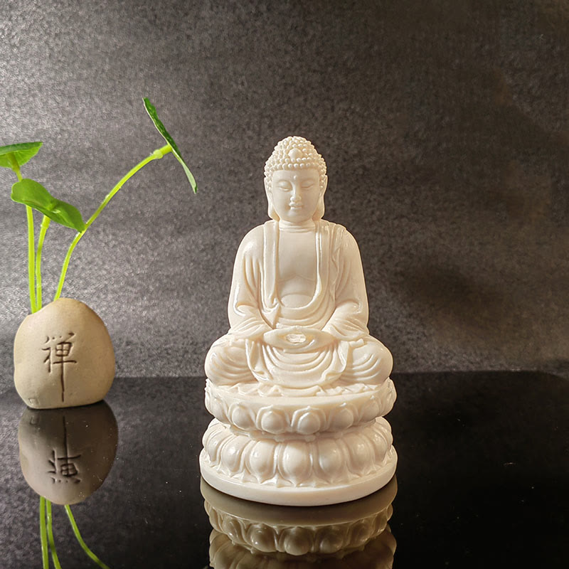 Buddha Stones Mini fruta de marfil Tathagata Buda Lotus Kwan Yin Avalokitesvara Manjusri Samantabhadra Serenity decoración de escritorio - image 19