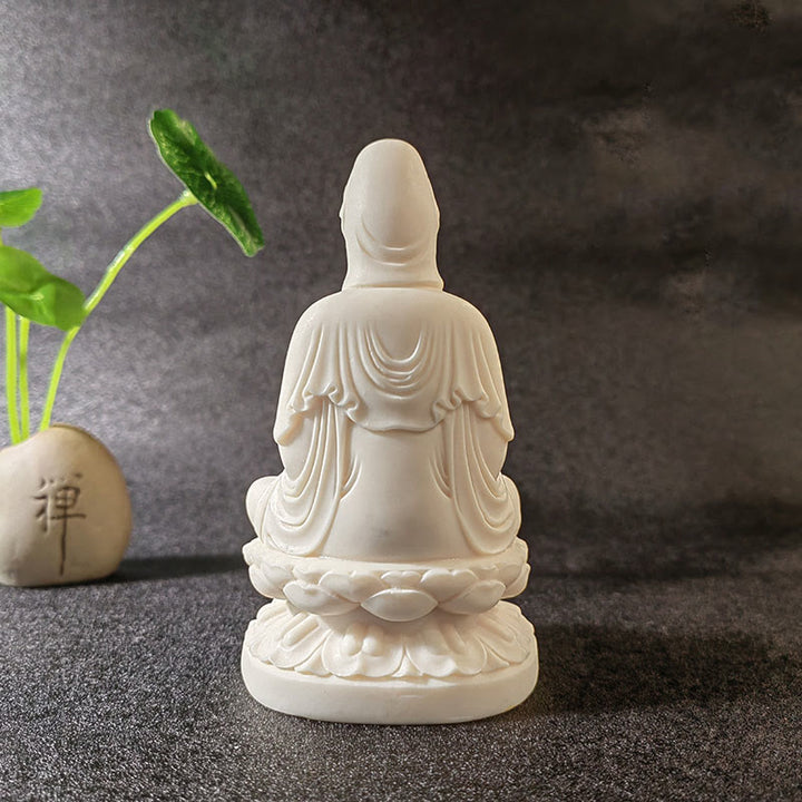 Buddha Stones Mini fruta de marfil Tathagata Buda Lotus Kwan Yin Avalokitesvara Manjusri Samantabhadra Serenity decoración de escritorio - image 15