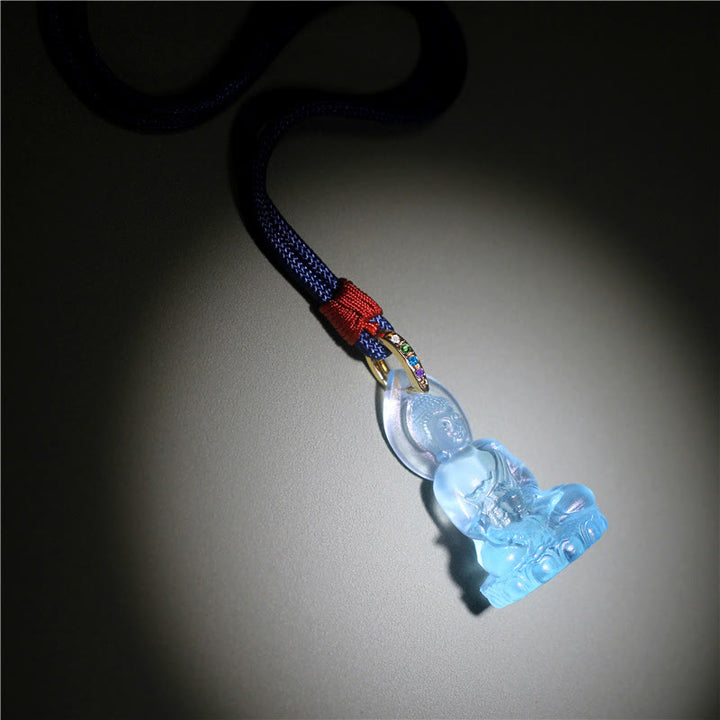 Buddha Stones azul Tathagata Buda medicina Buda Liuli cristal serenidad amuleto collar colgante - image 4