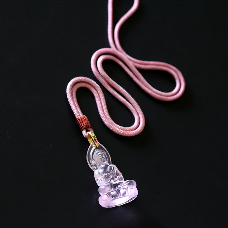 Buddha Stones azul Tathagata Buda medicina Buda Liuli cristal serenidad amuleto collar colgante - image 21