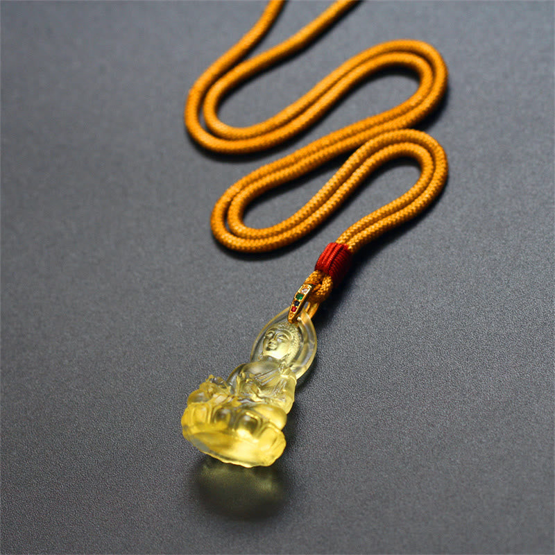 Buddha Stones azul Tathagata Buda medicina Buda Liuli cristal serenidad amuleto collar colgante - image 25